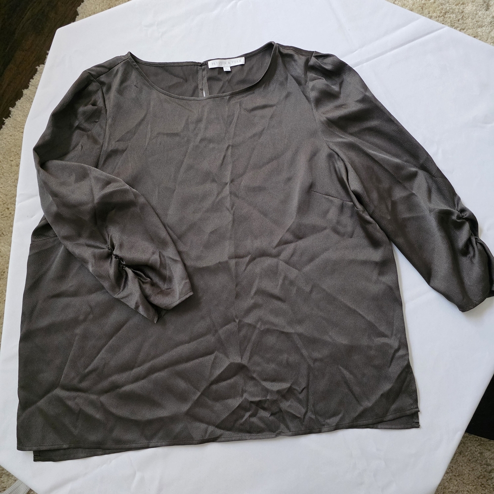 Preston & York Gray Relaxed 3/4 Sleeve‎ Blouse